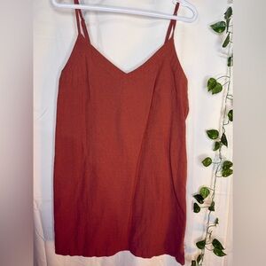 Rhythm Classics Burnt Orange Slip Dress with Double Spaghetti Straps